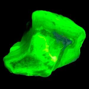 Green White Layered Art Glass Cullet Glowing Uranium Manganese Slag Glass #5GL42